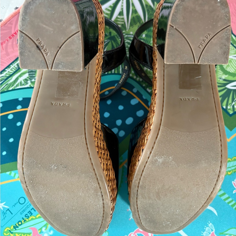 Prada Black and Tan Women's Sandals - Picture 5 of 6